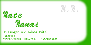 mate nanai business card